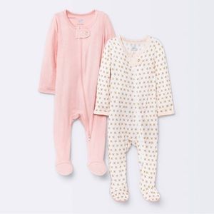 Baby Girls’ 2pk Modal Sleep N’ Play - Cloud Island - Pink - Newborn